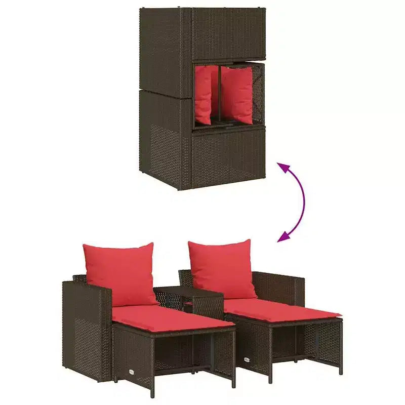 vidaXL Salon de jardin 5 pcs avec coussins empilable Gris Résine tressée