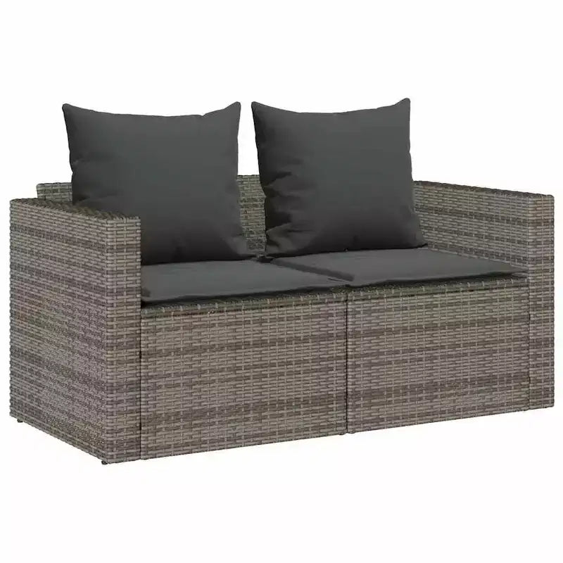 vidaXL Salon de jardin 5 pcs avec coussins empilable Gris Résine tressée