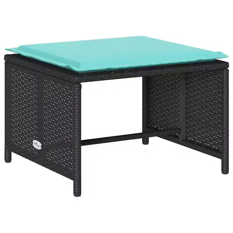 vidaXL Salon de jardin 5 pcs avec coussins empilable Gris Résine tressée