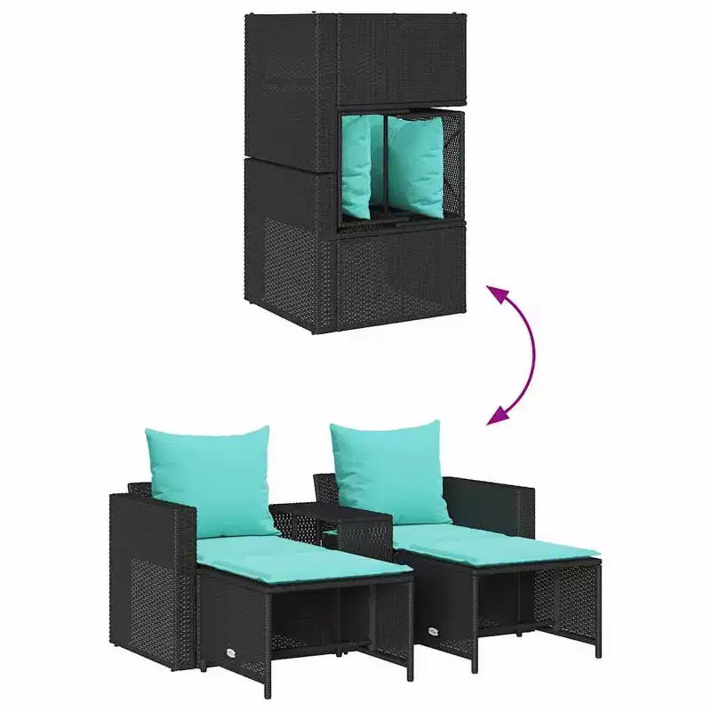 vidaXL Salon de jardin 5 pcs avec coussins empilable Gris Résine tressée