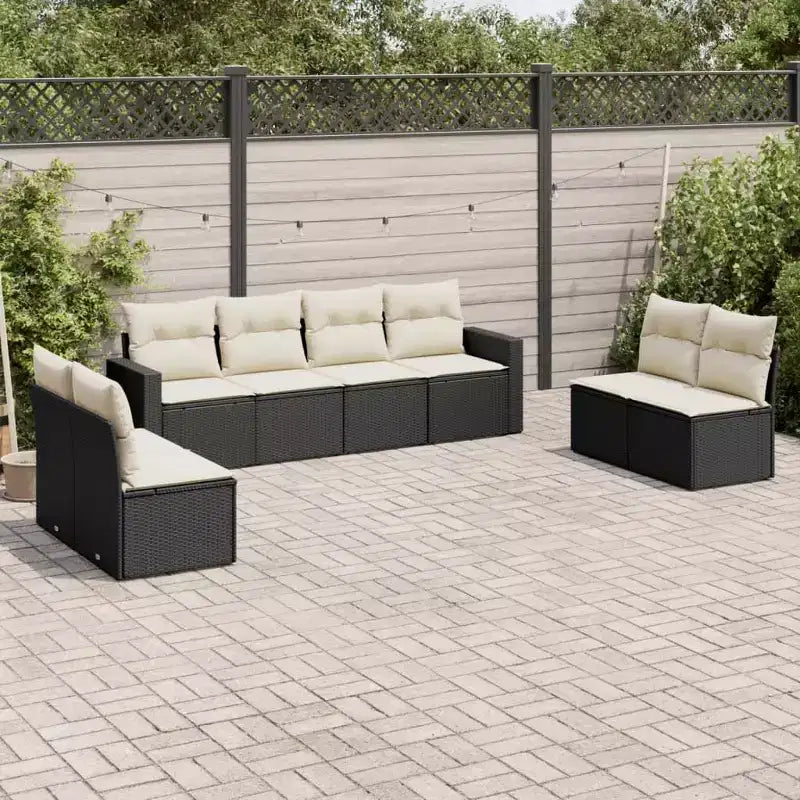 vidaXL Salon de jardin 9 pcs avec coussins résine tressée