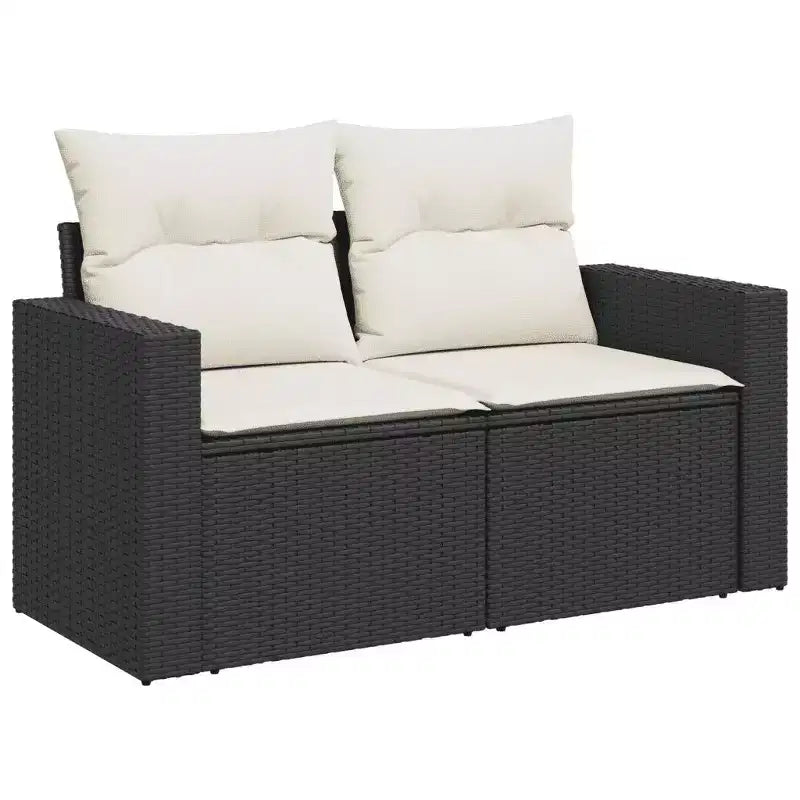 vidaXL Salon de jardin 9 pcs avec coussins résine tressée