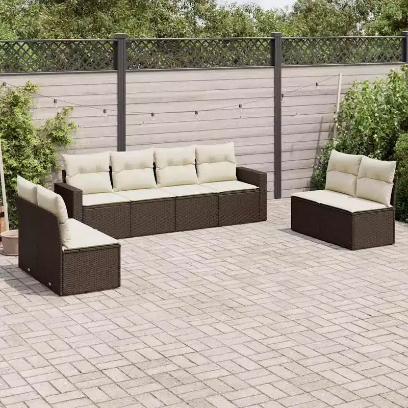 vidaXL Salon de jardin 9 pcs avec coussins résine tressée
