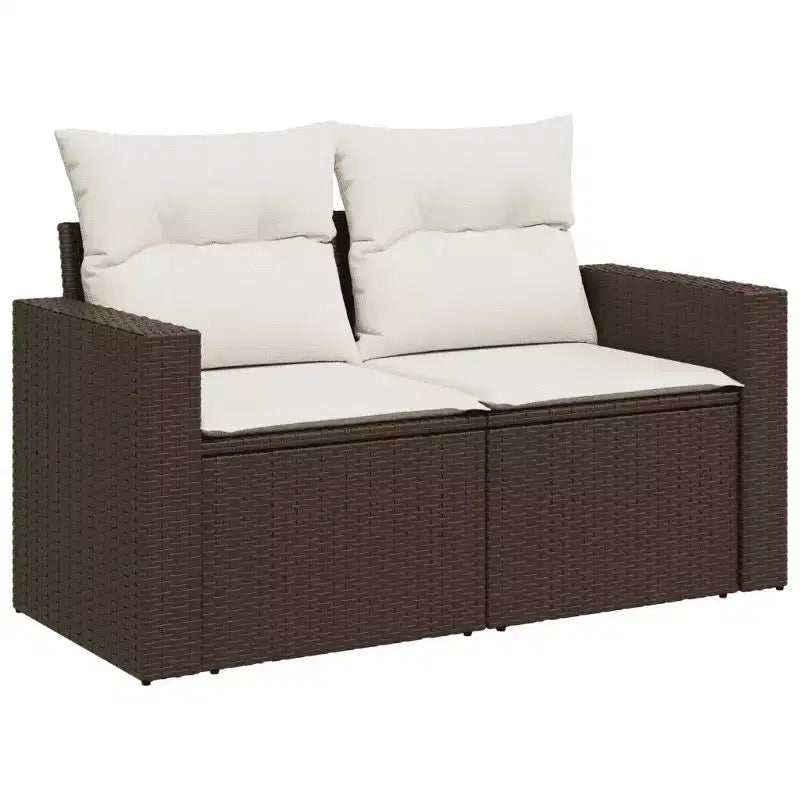 vidaXL Salon de jardin 9 pcs avec coussins résine tressée