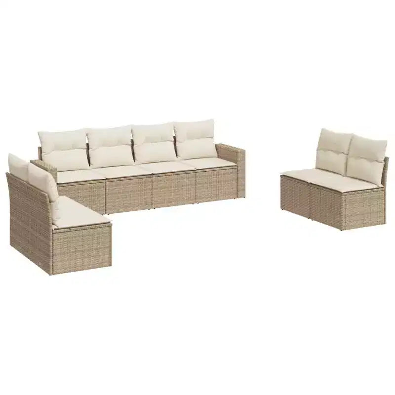 vidaXL Salon de jardin 9 pcs avec coussins résine tressée