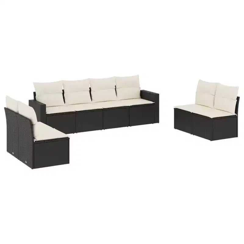 vidaXL Salon de jardin 9 pcs avec coussins résine tressée