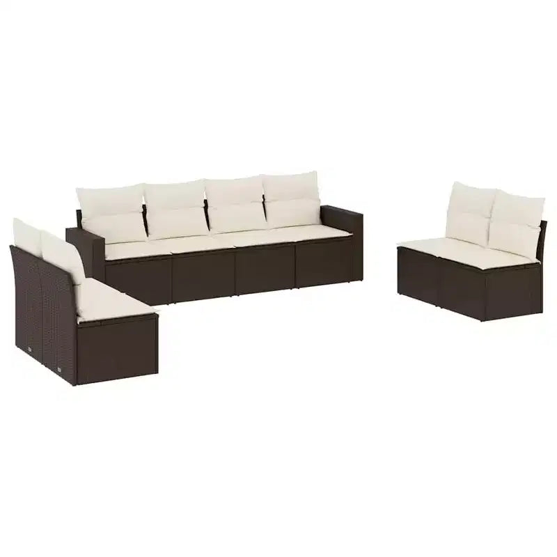 vidaXL Salon de jardin 9 pcs avec coussins résine tressée