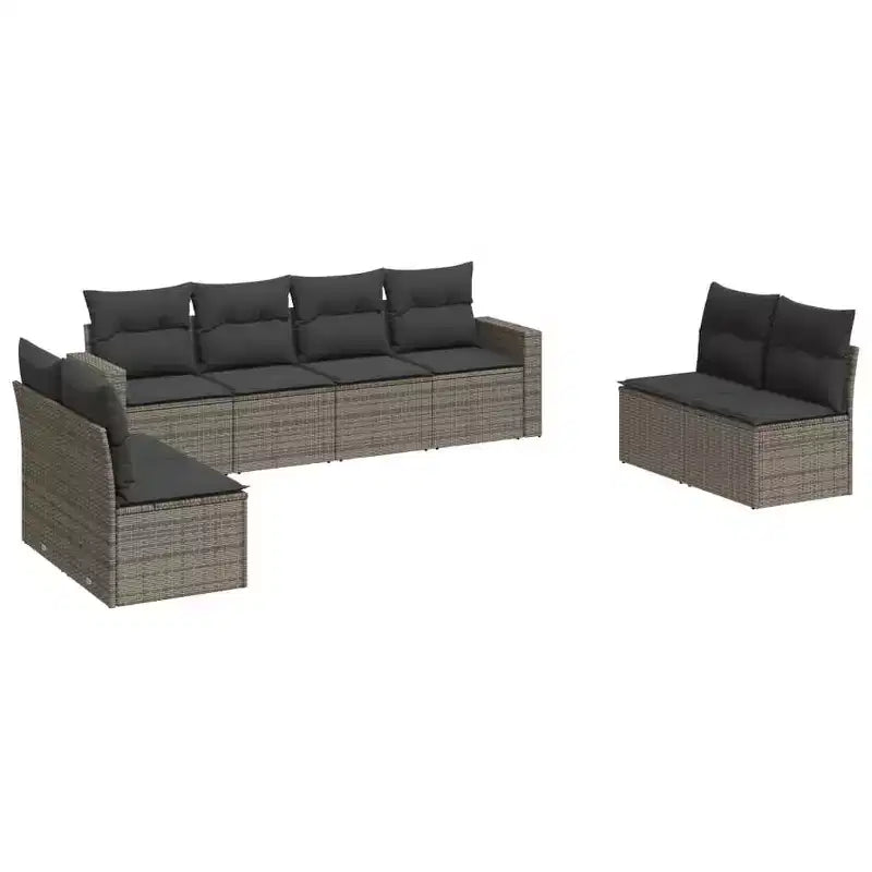vidaXL Salon de jardin 9 pcs avec coussins résine tressée