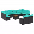 vidaXL Salon de jardin 13 pièces avec coussins en résine tressée gris