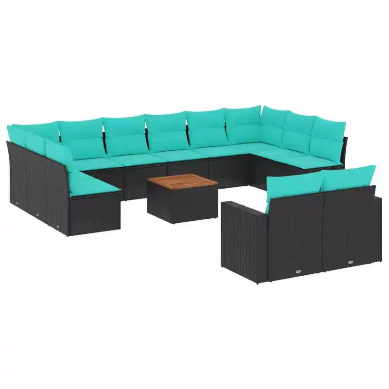 vidaXL Salon de jardin 13 pièces avec coussins en résine tressée gris