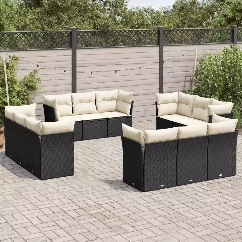 vidaXL Salon de jardin 12 pcs avec coussins résine tressée