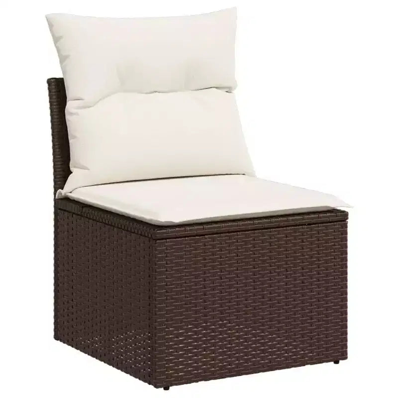 vidaXL Salon de jardin 10 pcs avec coussins Résine tressée