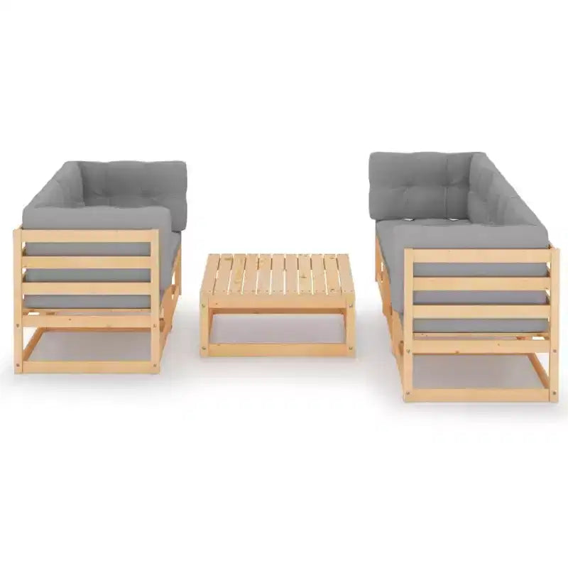vidaXL Ensemble de mobilier de jardin 6 pièces, canapé d'angle d'extérieur en bois de pin massif