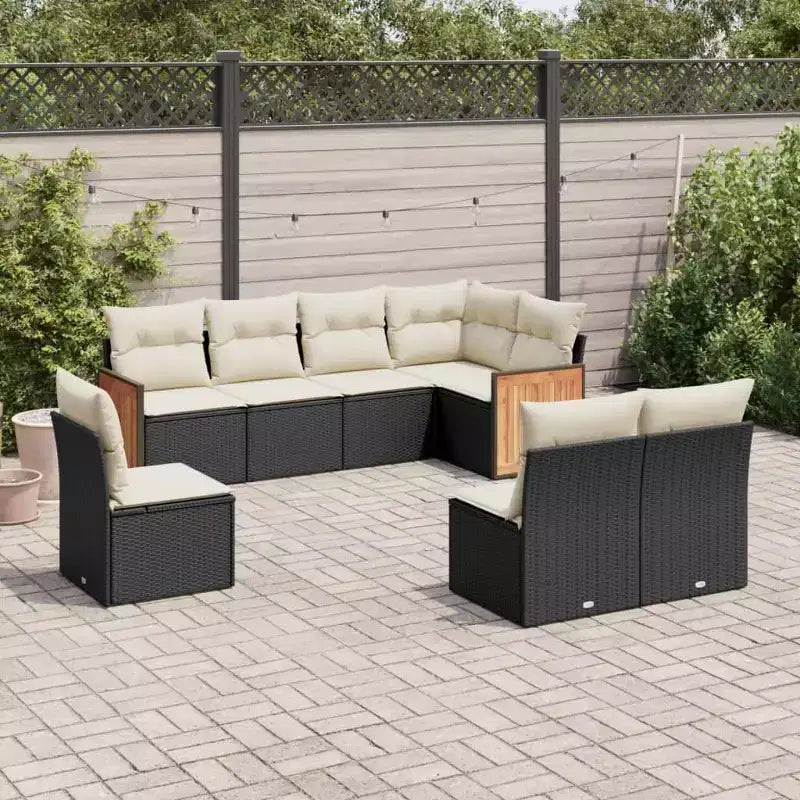 vidaXL Salon de jardin 8 pièces en résine tressée avec coussins