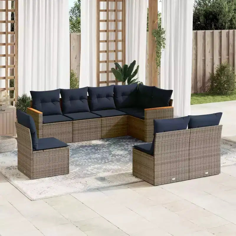 vidaXL Salon de jardin 8 pièces en résine tressée avec coussins