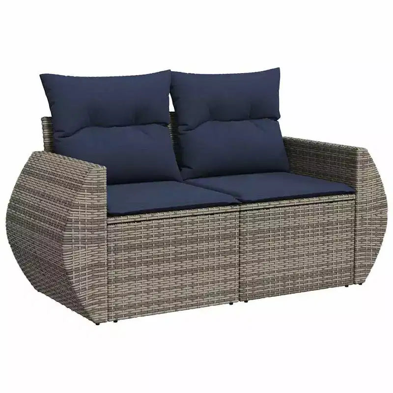 vidaXL Salon de jardin 9 pcs avec coussins résine tressée