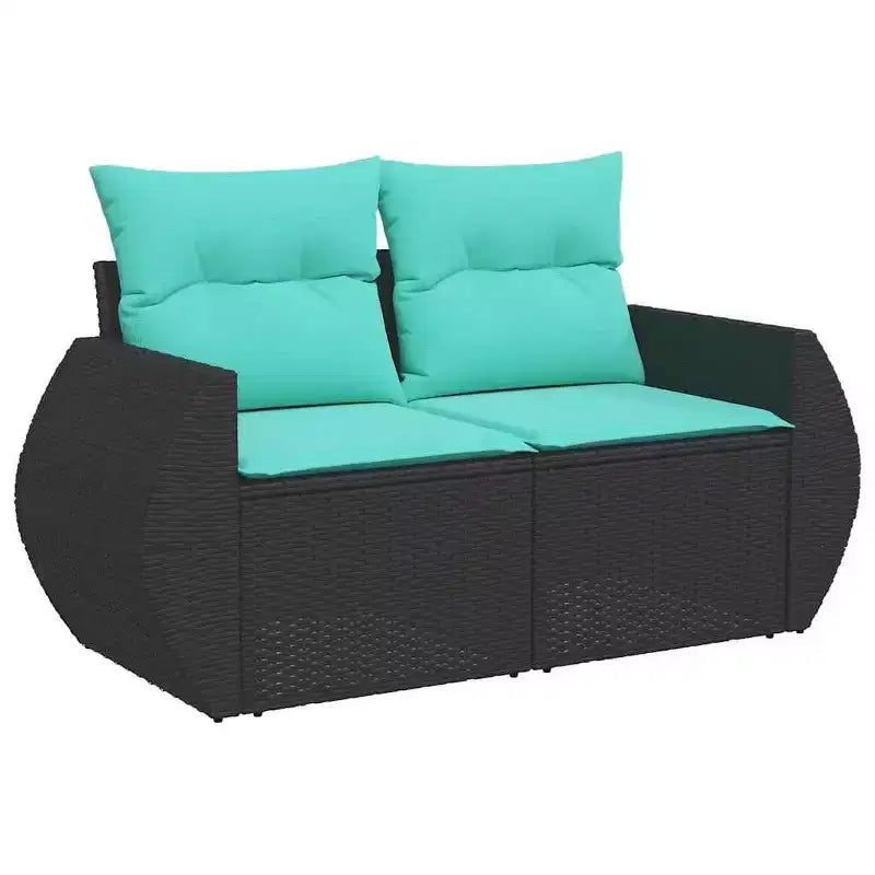 vidaXL Salon de jardin 9 pcs avec coussins résine tressée
