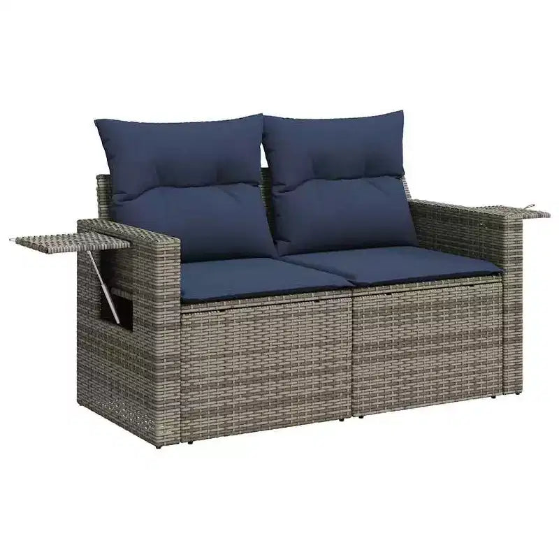 vidaXL Salon de jardin 11 pcs avec coussins résine tressée noir