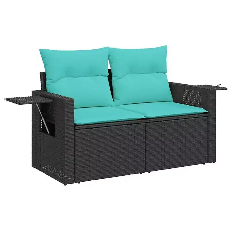 vidaXL Salon de jardin 11 pcs avec coussins résine tressée noir