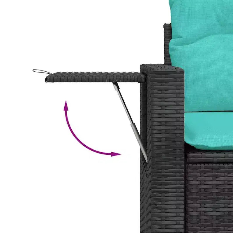 vidaXL Salon de jardin 11 pcs avec coussins résine tressée noir