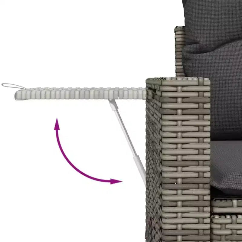 vidaXL Salon de jardin 8 pièces avec coussins en résine tressée gris