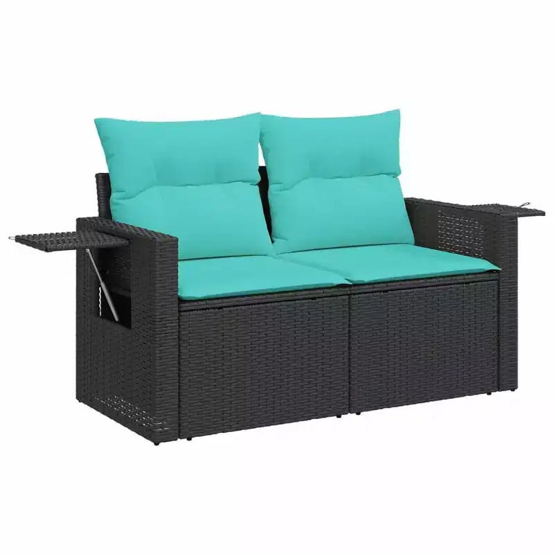 vidaXL Salon de jardin avec coussins et table d'extérieur 8 pièces en résine tressée
