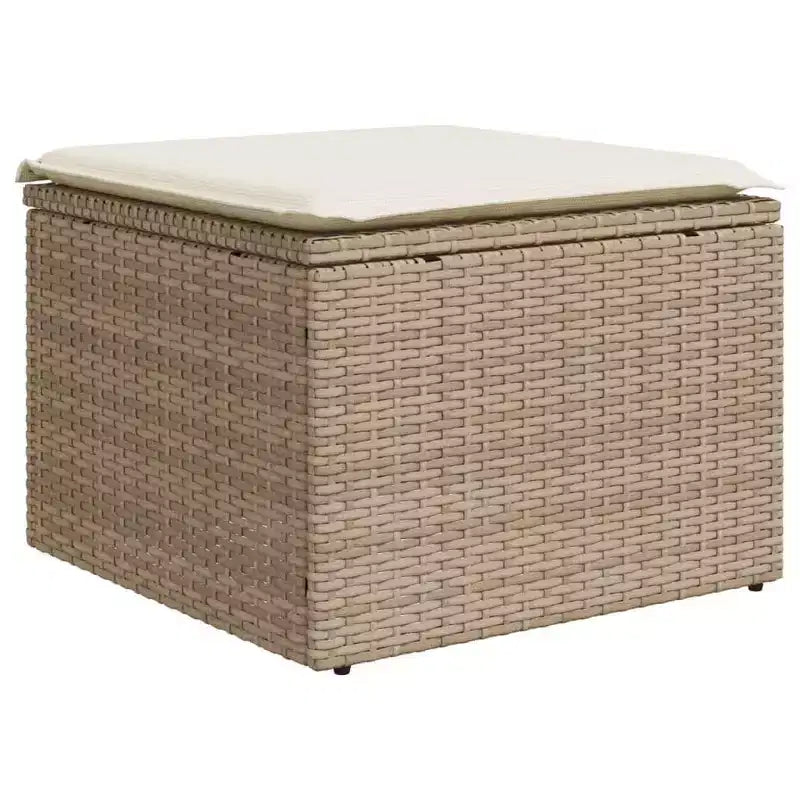 vidaXL Salon de jardin 11 pièces avec coussins en résine tressée beige