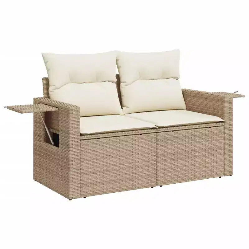 vidaXL Salon de jardin 11 pièces avec coussins en résine tressée beige