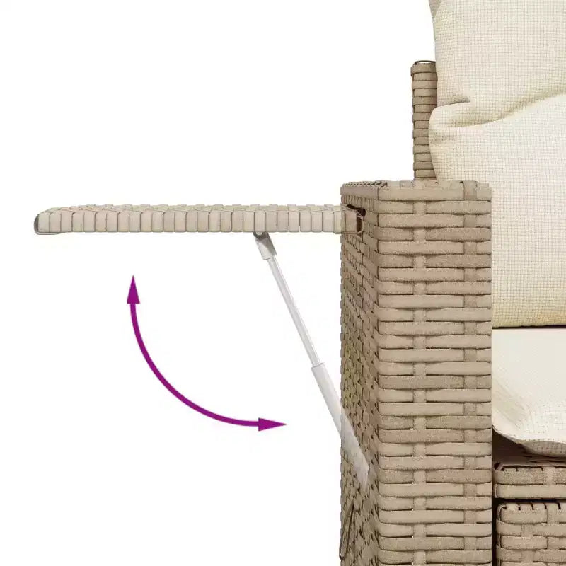 vidaXL Salon de jardin 11 pièces avec coussins en résine tressée beige