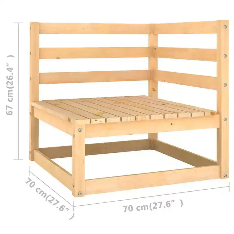 vidaXL Ensemble de Mobilier de Jardin 4 Pièces Canapé d'Angle Extérieur Bois de Pin Massif
