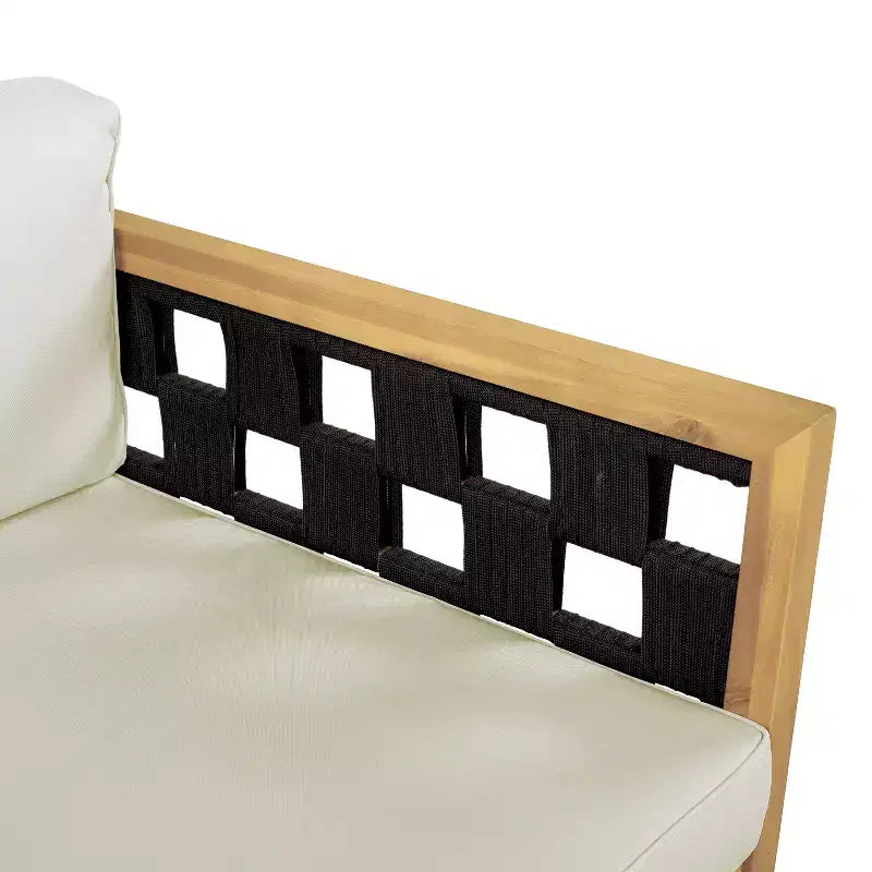 Christopher Knight Home Alice Ensemble de canapés 3 places 2 pièces modernes d'extérieur en bois d'acacia et corde tressée avec table basse ronde