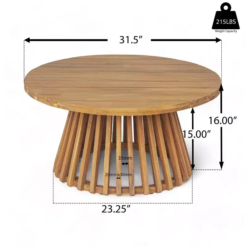 Christopher Knight Home Alice Ensemble de canapés 3 places 2 pièces modernes d'extérieur en bois d'acacia et corde tressée avec table basse ronde