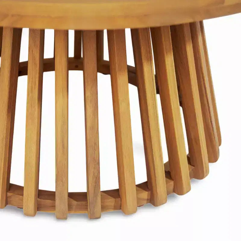 Christopher Knight Home Alice Ensemble de canapés 3 places 2 pièces modernes d'extérieur en bois d'acacia et corde tressée avec table basse ronde