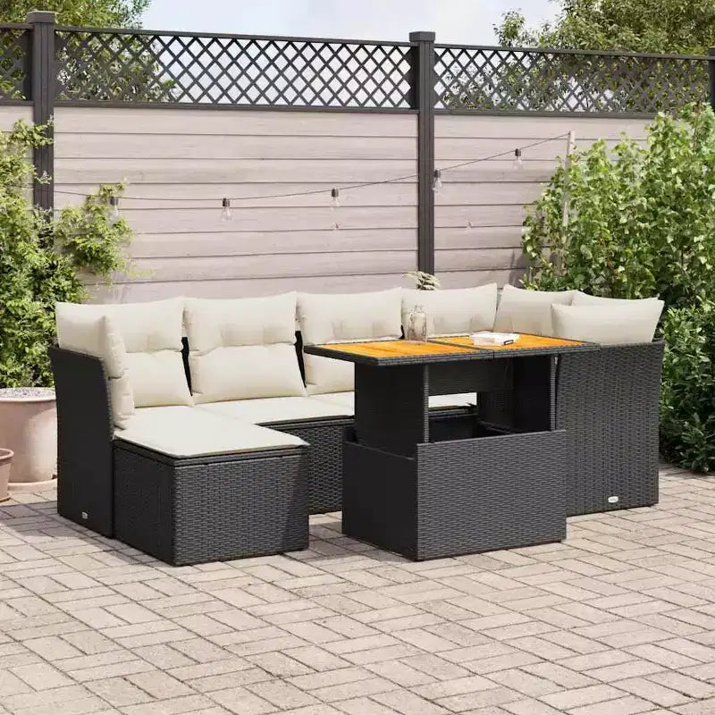 vidaXL Salon de jardin noir