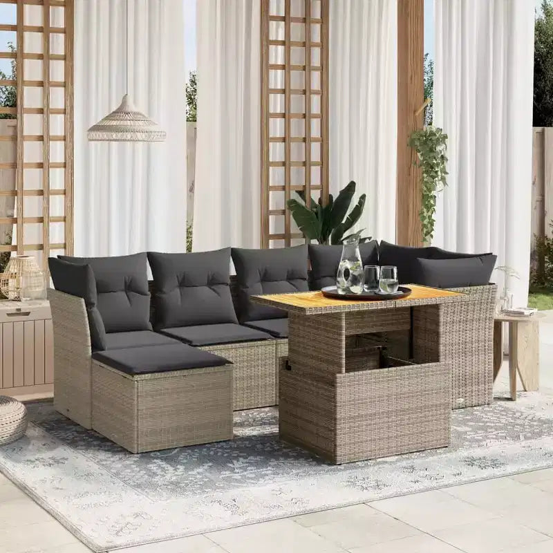 vidaXL Salon de jardin noir
