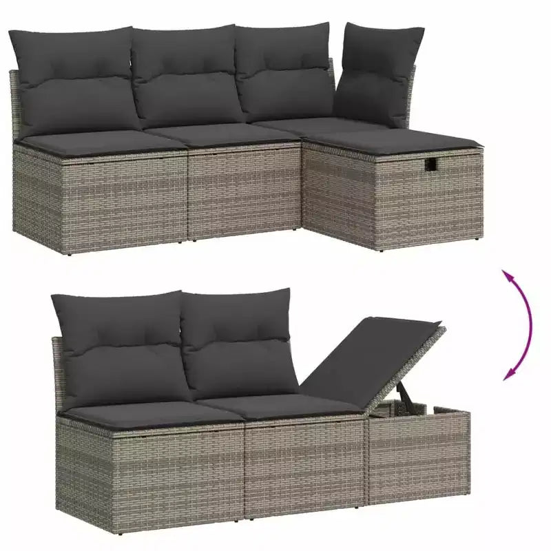 vidaXL Salon de jardin noir