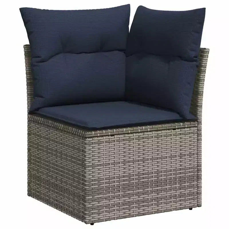vidaXL Salon de jardin avec coussins en résine tressée et acacia