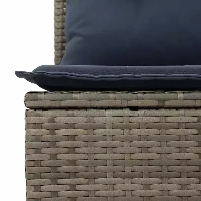 vidaXL Salon de jardin avec coussins en résine tressée et acacia