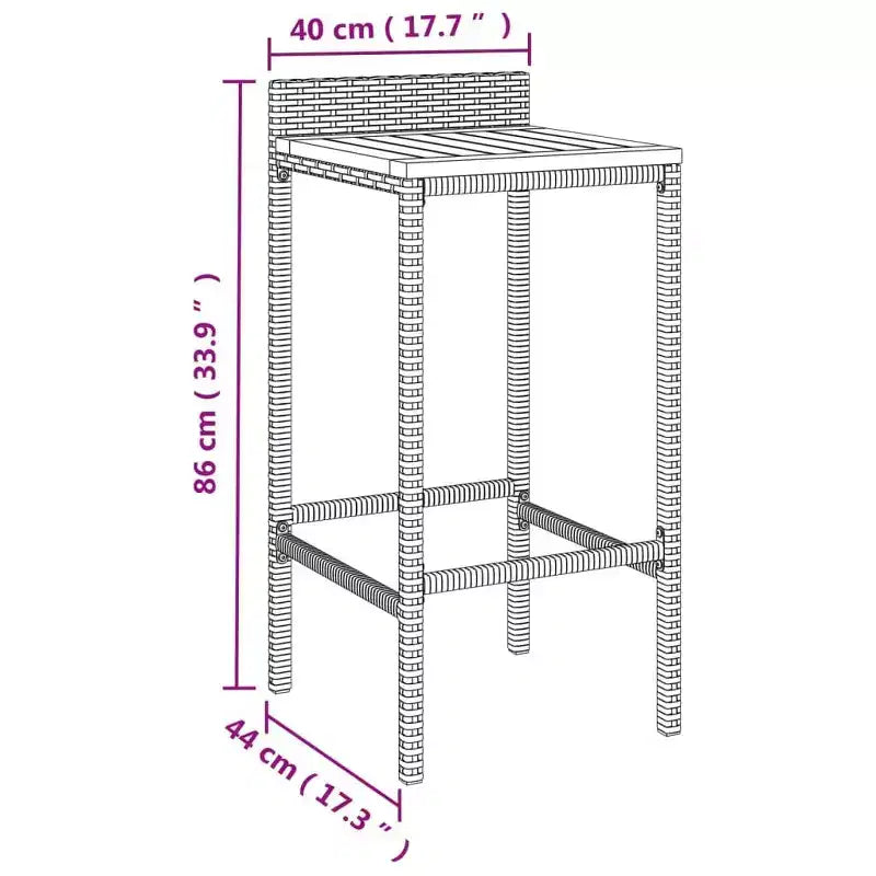 Ensemble table de bar et tabourets d'extérieur vidaXL