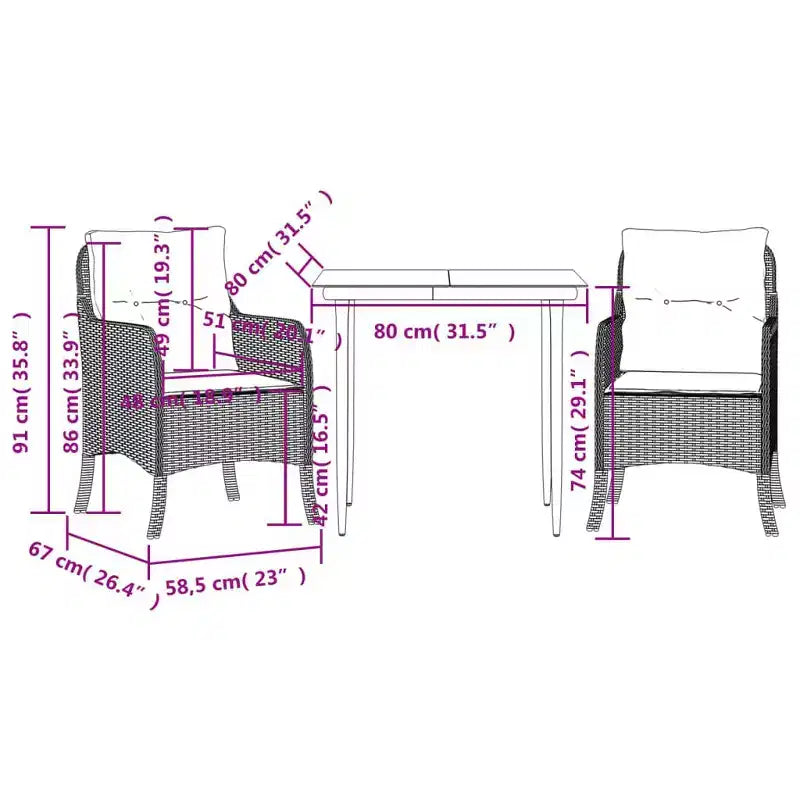 vidaXL Salon de jardin à manger 7 pcs avec coussins en résine tressée beige