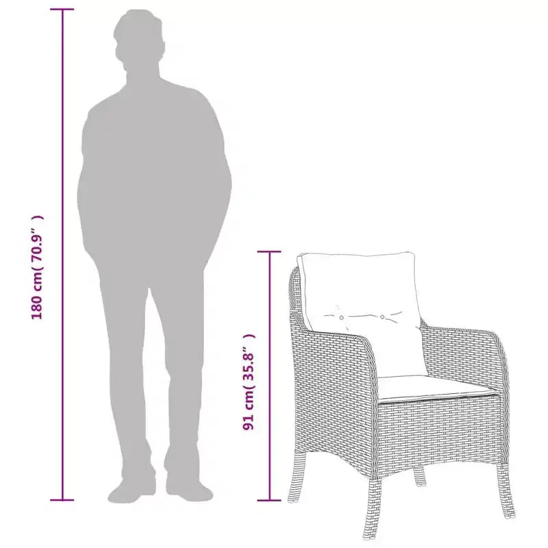 vidaXL Salon de jardin à manger 7 pcs avec coussins en résine tressée beige