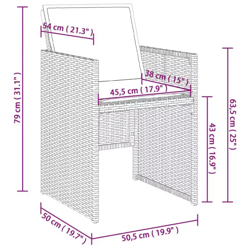 vidaXL Ensemble de salle à manger d'extérieur, 12 pcs