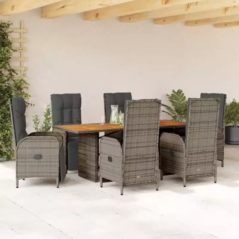 vidaXL Salon de jardin avec coussins en résine tressée