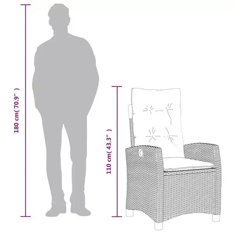 vidaXL Ensemble de salle à manger de jardin en rotin synthétique avec coussins