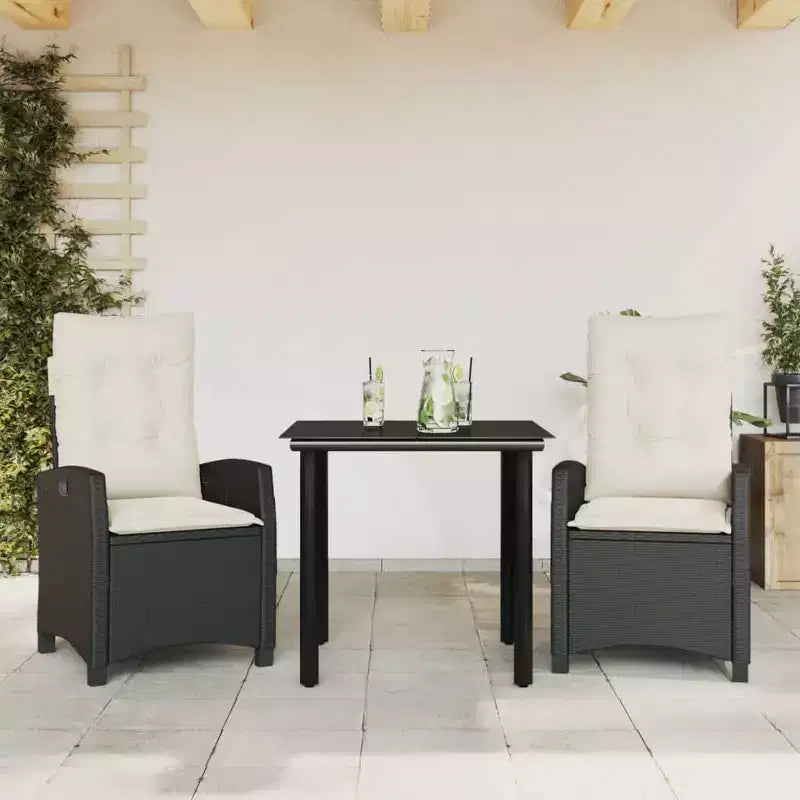 vidaXL Ensemble de salle à manger de jardin en rotin synthétique avec coussins