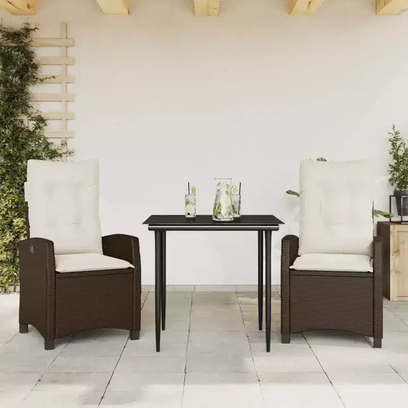 vidaXL Salon de jardin avec coussins - Résine tressée