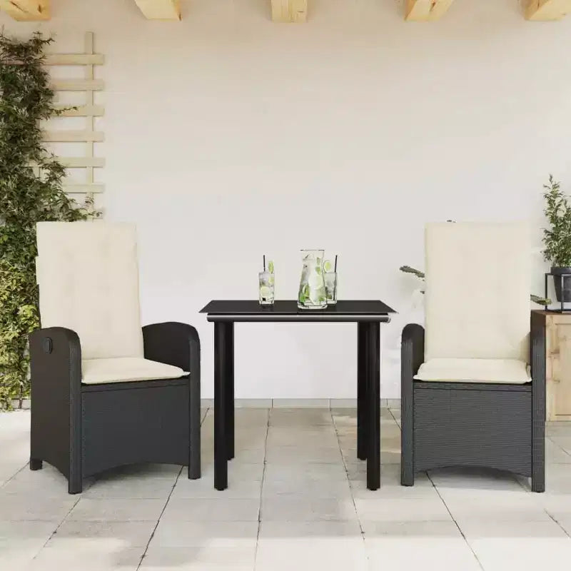 Ensemble de salle à manger de jardin réglable vidaXL - Résine tressée avec coussins