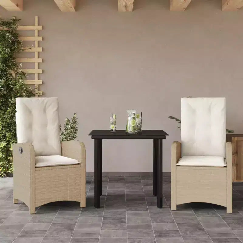 vidaXL Salon de jardin à manger en résine tressée avec coussins