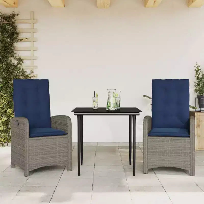 vidaXL Salon de jardin avec coussins et résine tressée