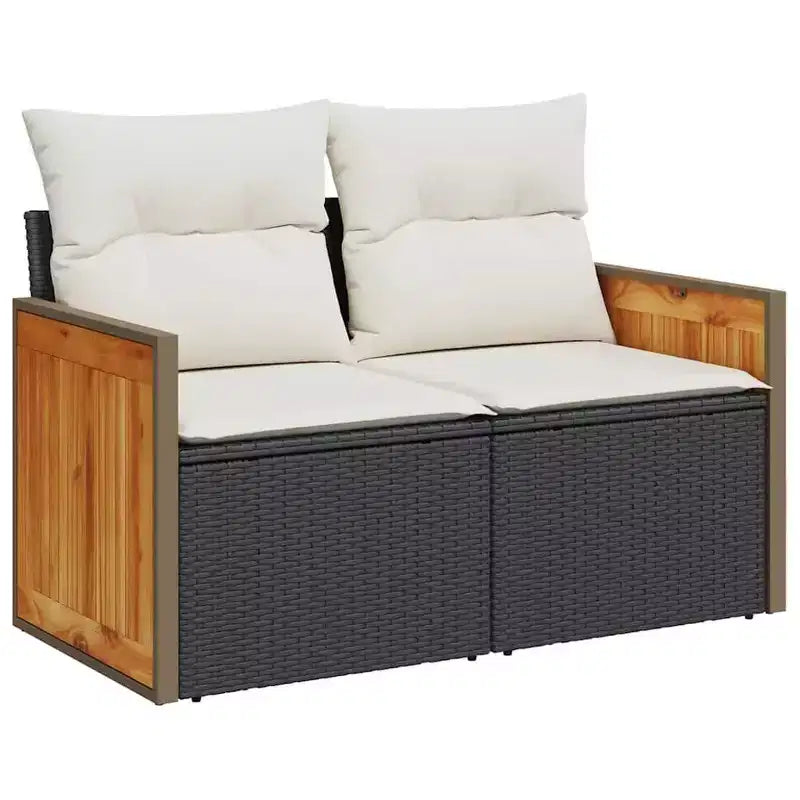 vidaXL Salon de jardin avec coussins - résine tressée